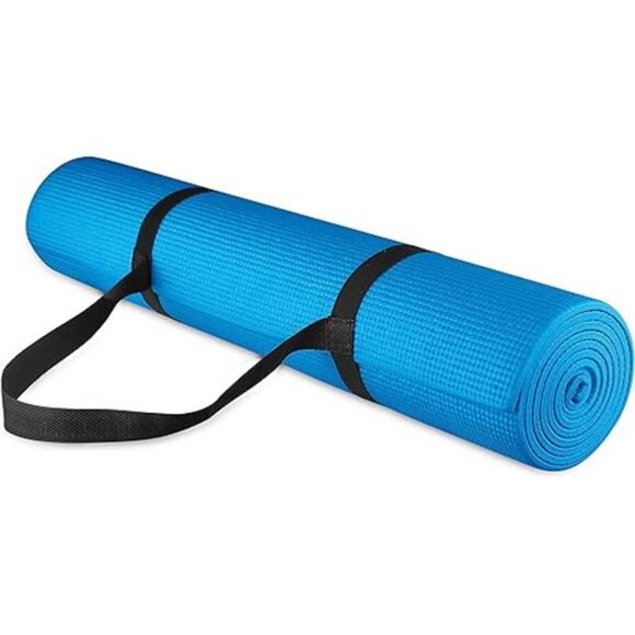 All Purpose 1/4-Inch High Density Anti-Tear Exercise Yoga Mat with Carrying - Picture 5 of 5